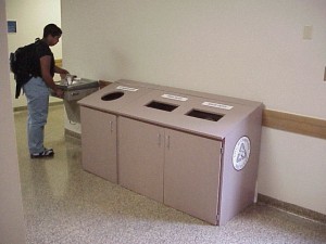 Recycling bins in Manning Hall
