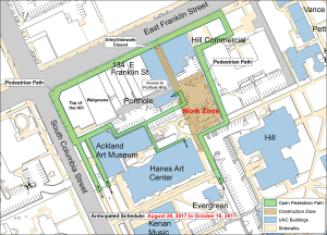 Construction Zone and Pedestrian Detour Map
