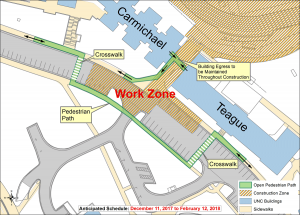 Stadium Drive Work Zone and Pedestrian Detours