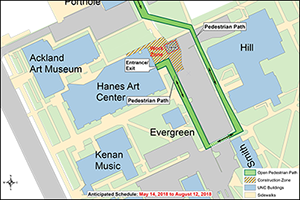 Hanes Art Center Roof Replacement Map