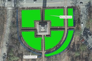 Bell Tower Boxwood Removal Map