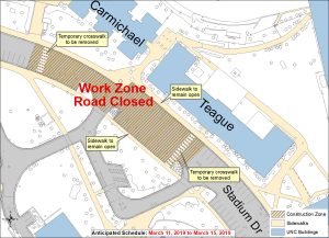 Stadium Drive Work Zone and Pedestrian Routes