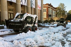 Snow Plow by Memorial Hall