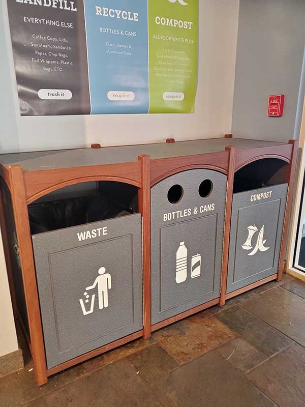 Triple Waste Bin with Compost on the Right