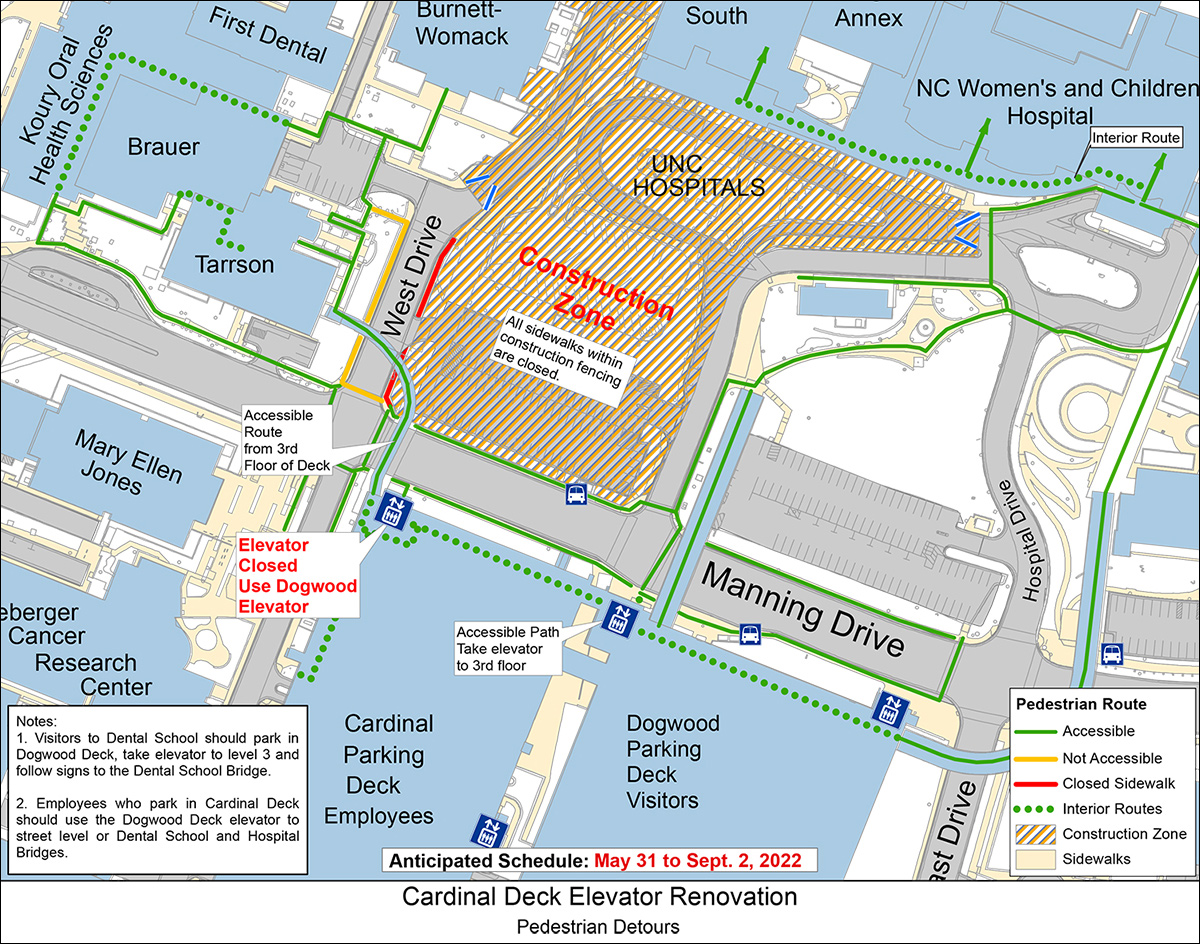 Map of project pedestrian routes