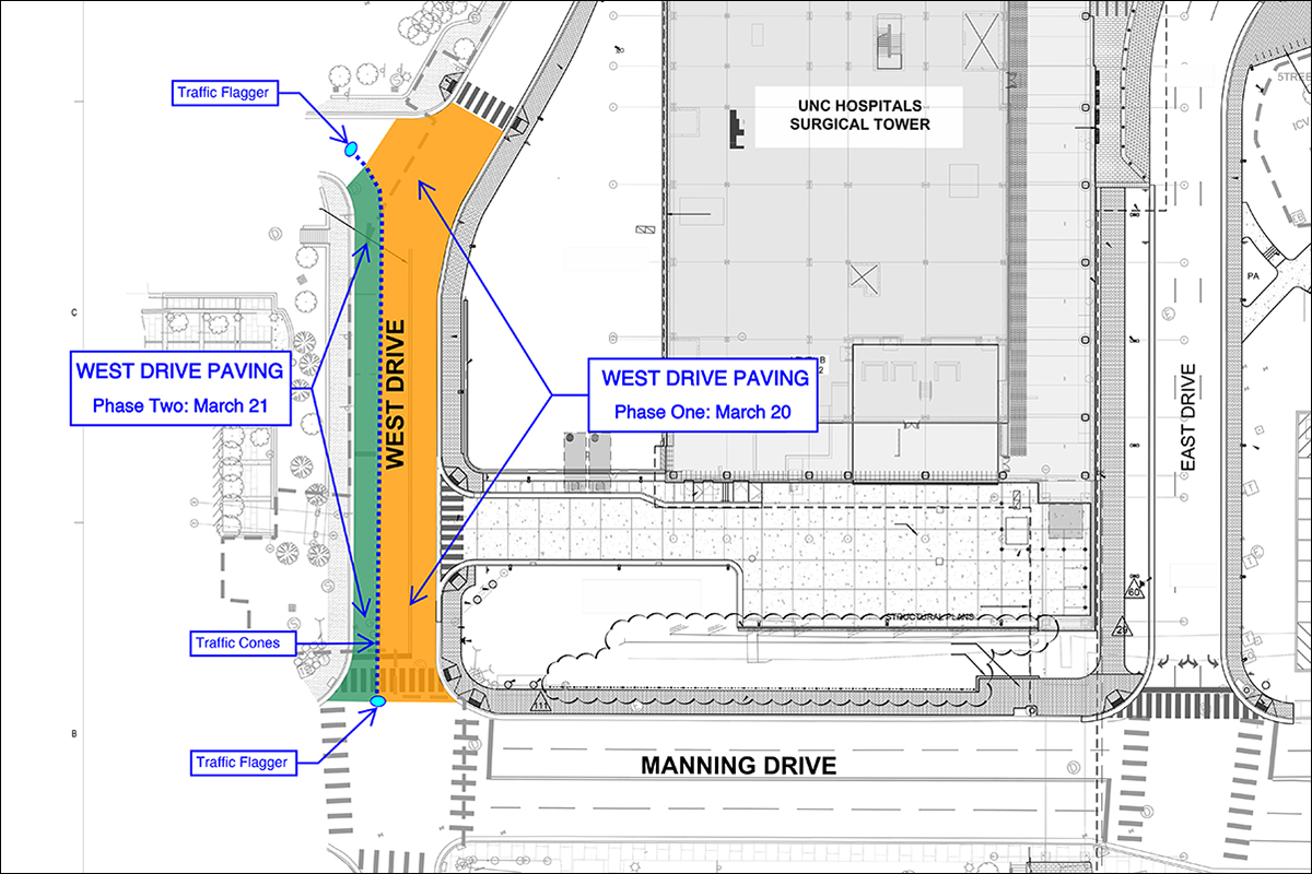 Map of West Drive repaving impacts