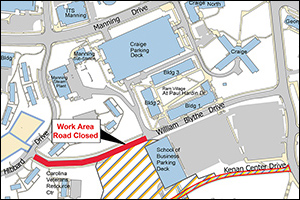 Map of William Blythe Drive closure