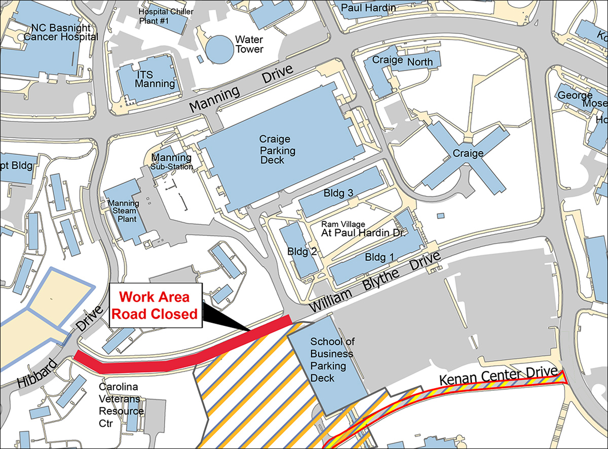 Map of William Blythe Drive road closure